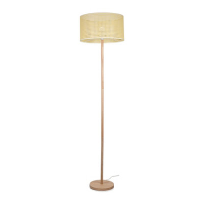 ValueLights Heather Light Wood Floor Lamp and E27 GLS LED 6W Warm White ...