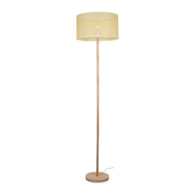 ValueLights Heather Light Wood Floor Lamp
