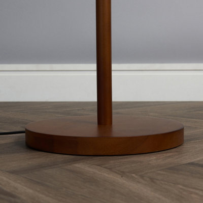 Floor lamp, with dark store wood -colored base