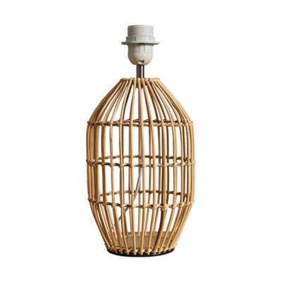 ValueLights Hollins Contemporary Natural Rattan Cylinder Table Lamp Base