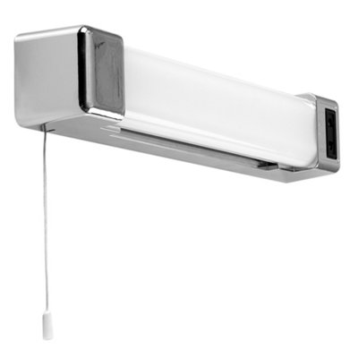 Bathroom wall light on sale with shaver socket