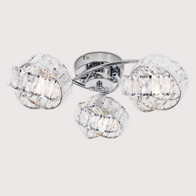 ValueLights Hudson 3 Way Chrome & Clear Acrylic Jewel Intertwined Rings ...