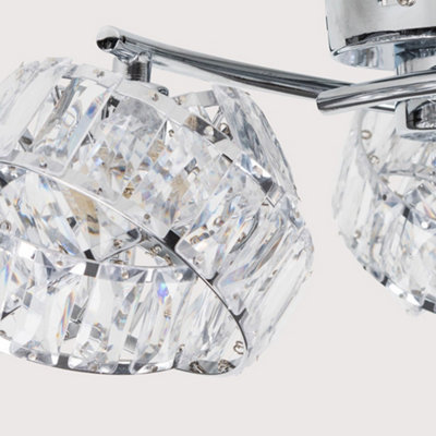 ValueLights Hudson 3 Way Chrome & Clear Acrylic Jewel Intertwined Rings ...