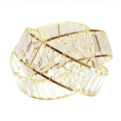 ValueLights Pair Of Polished Chrome And Clear Acrylic Jewel Intertwined Rings Ceiling Pendant Light Shades