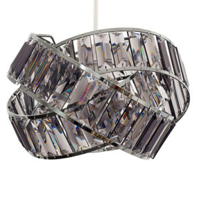 ValueLights Hudson Silver Ceiling Pendant Shade and B22 GLS LED 6W Warm White 3000K Bulb