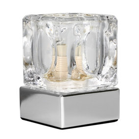 ValueLights Ice Cube Touch Table Lamp With G9 dimmable Bulb in Cool White