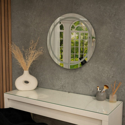 ValueLights Illuminated Bathroom Mirror Silver Touch On/Off Dimmable and LED Integrated Cool White Bulb