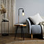 ValueLights Industrial Style Black And Copper Metal Table Lamp With White Marble Base