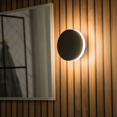 ValueLights Infinity Black Backlit Circle Integrated LED Wall Light