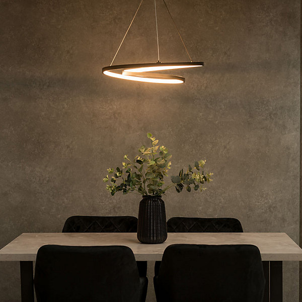ValueLights Infinity Black Ceiling Light Pendant and LED ValueLights Infinity Black Ceiling Light Pendant and LED