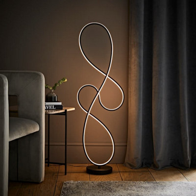 ValueLights Infinity Black Swirl Integrated LED Floor Lamp
