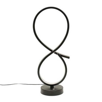ValueLights Infinity Black Swirl Integrated LED Table Lamp