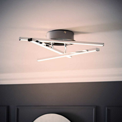 ValueLights Infinity Chrome Adjustable Crossover Integrated LED Ceiling Light