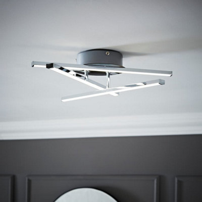 ValueLights Infinity Chrome Adjustable Crossover Integrated LED Ceiling Light