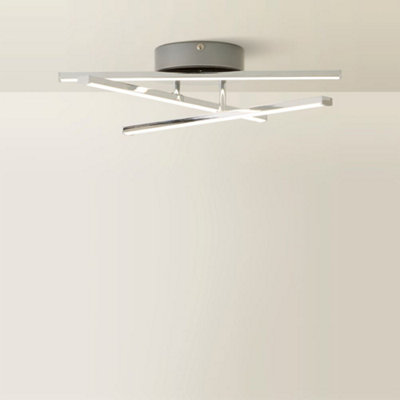 ValueLights Infinity Chrome Adjustable Crossover Integrated LED Ceiling Light