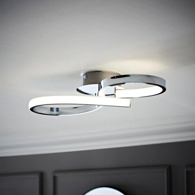 ValueLights Infinity Chrome Swirl Integrated LED Ceiling Light