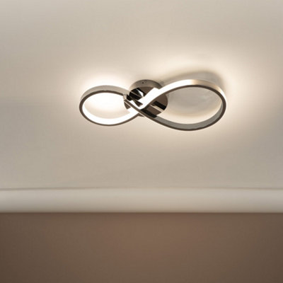 ValueLights Infinity Chrome Swirl IP44 Rated Bathroom Integrated LED Wall Ceiling Light