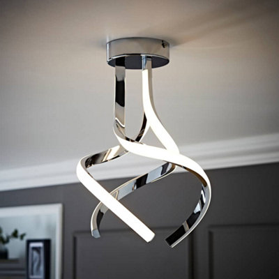ValueLights Infinity Chrome Twirl Integrated LED Ceiling Light