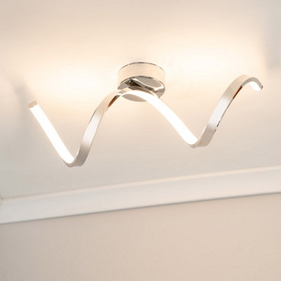 ValueLights Infinity Chrome Twist IP44 Rated Bathroom Integrated LED Wall Ceiling Light