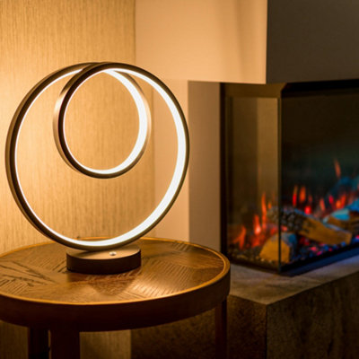 ValueLights Infinity Matt Black Loop Integrated LED Touch Table Lamp In ...
