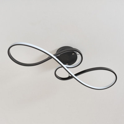 ValueLights Infinity Matte Black Loop Drop Bar LED Ceiling Pendant Light