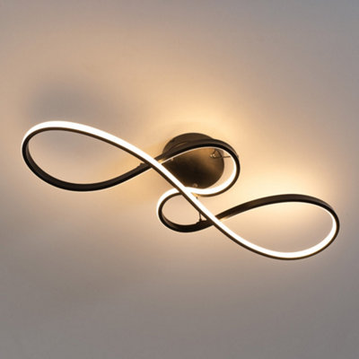 ValueLights Infinity Matte Black Loop Drop Bar LED Ceiling Pendant Light