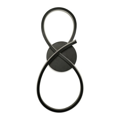 ValueLights Infinity Matte Black Swirl IP44 Rated Bathroom Integrated LED Wall Light