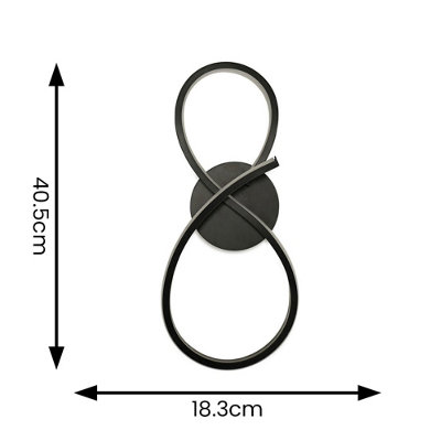 ValueLights Infinity Matte Black Swirl IP44 Rated Bathroom Integrated LED Wall Light