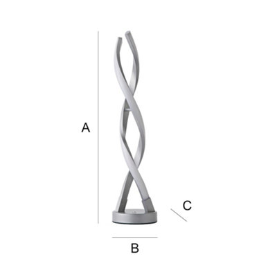 ValueLights Infinity Matte Silver Double Twist Integrated LED Table Lamp