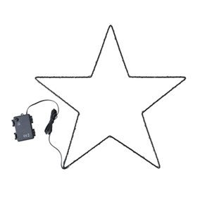 ValueLights Integrated LED Battery Operated Black Outdoor Garden Star Light Warm White