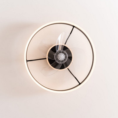 ValueLights Integrated LED Ceiling Fan with Remote Control, Clear Blades, Timer and 3 Speed Functions - Circle Design