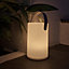 ValueLights Integrated LED Colour Changing Rechargeable IP44 Rated Outdoor White Lantern Table Lamp