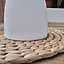 ValueLights IP44 Rated Outdoor White Cone Lantern Table Lamp With Integrated Rechargeable Colour Changing LED