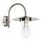 ValueLights IP44 Rated Silver Stainless Steel Metal And Glass Fisherman's Lantern Outdoor Wall Light