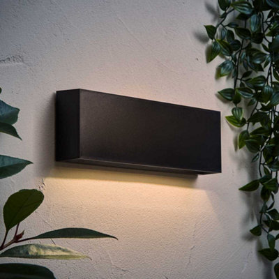 ValueLights Jake Matte Black Downlight IP65 Integrated LED Outdoor Wall ...