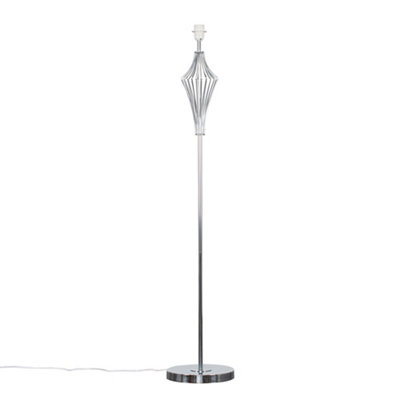 ValueLights Jaspa Modern Polished Chrome Metal Wire Geometric Diamond Design Floor Lamp Base