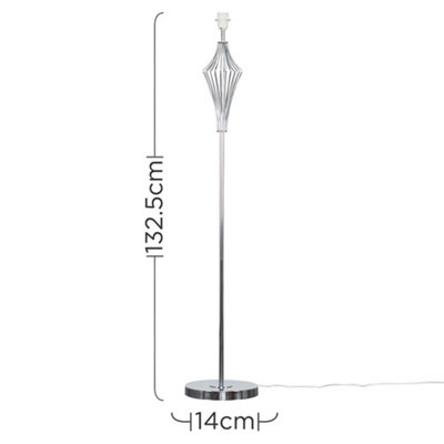 ValueLights Jaspa Modern Polished Chrome Metal Wire Geometric Diamond Design Floor Lamp Base