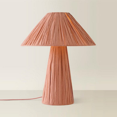 ValueLights Kaiya Pink Woven Paper Tapered Table Lamp