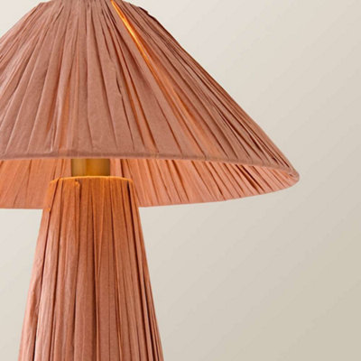 ValueLights Kaiya Pink Woven Paper Tapered Table Lamp