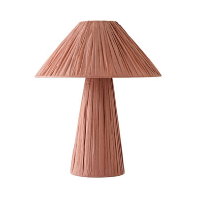 ValueLights Kaiya Pink Woven Paper Tapered Table Lamp