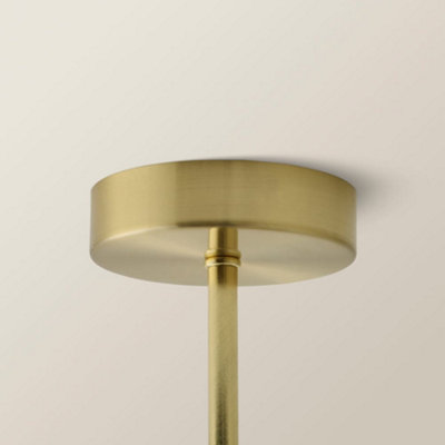 ValueLights Kincaid 3 Arm Brushed Gold Chandelier Ceiling Light with Tapered Shades and Bulbs