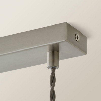 ValueLights Kira Glass Cloche Dome 3 Drop Bar Brushed Chrome Diner ...