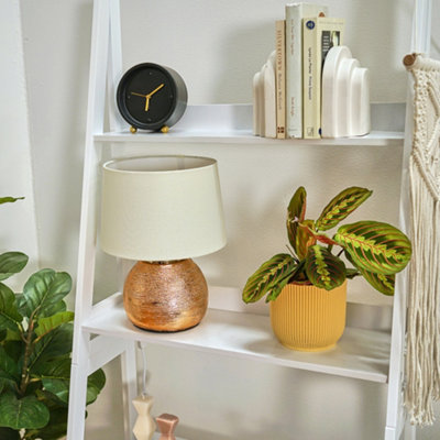 ValueLights Krista Modern Metallic Copper Effect Ceramic Table Lamp with Cream Shade