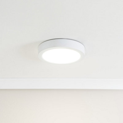 ValueLights Lacey White Round IP44 Bathroom Flush or Recessed Integrated LED Ceiling Light
