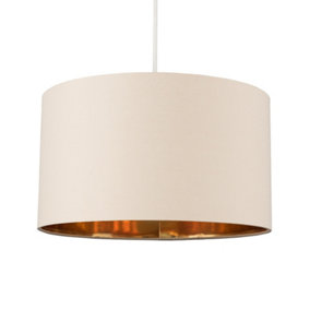 ValueLights Large Modern Beige And Gold Pendant Ceiling Light Shade