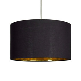 ValueLights Large Modern Black And Gold Pendant Ceiling Light Shade