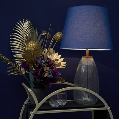 Large navy table deals lamp