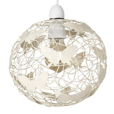 ValueLights Lattice Modern Cream Butterfly Wire Frame Globe Ceiling Pendant Light Shade