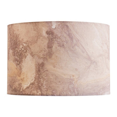 ValueLights Leanne Marble Effect Fabric Drum Easy Fit Ceiling Pendant Lamp Shade