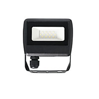 ValueLights LED 10w IP65 Black Outdoor Garden Flood Wall Light In Cool White